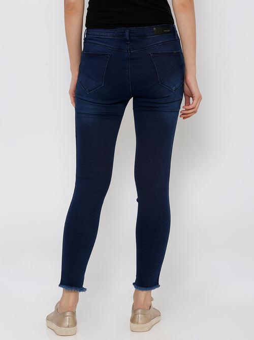 Women Dark Blue High-Rise Skinny Jeans