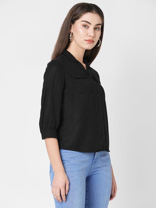 Women Solid Slim Fit Casual Shirt