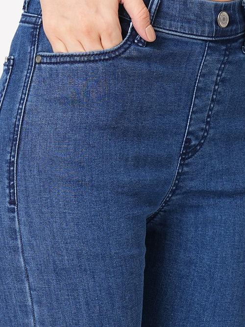 Women High-Rise Mini Flare Jeans