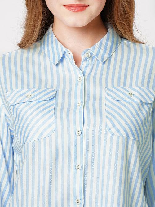 Women Stiped Slim Fit Casual Shirt