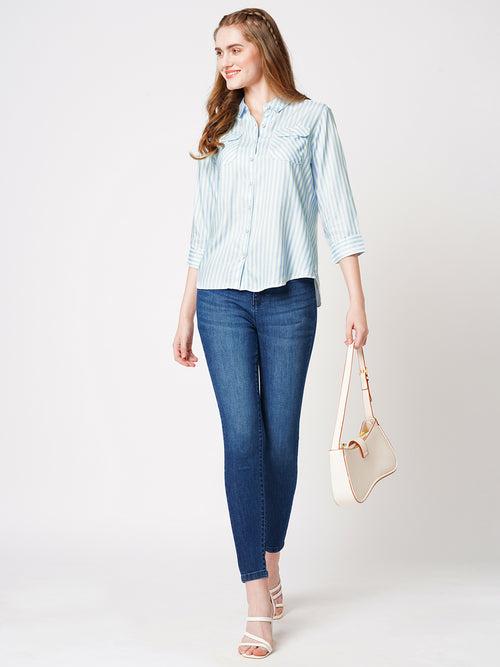 Women Stiped Slim Fit Casual Shirt