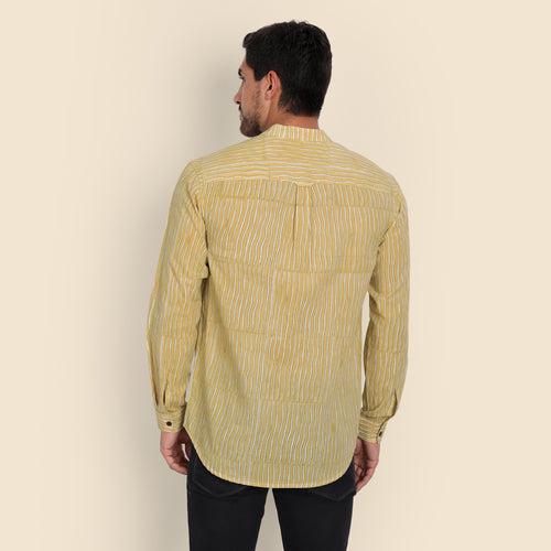 Wave Hand Block Printed Shirt for Men