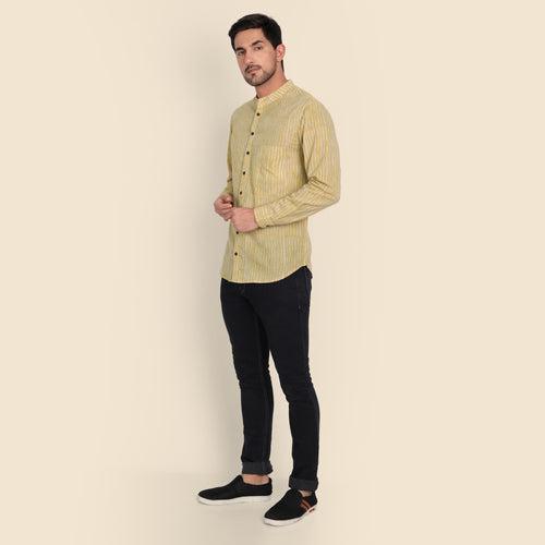 Wave Hand Block Printed Shirt for Men