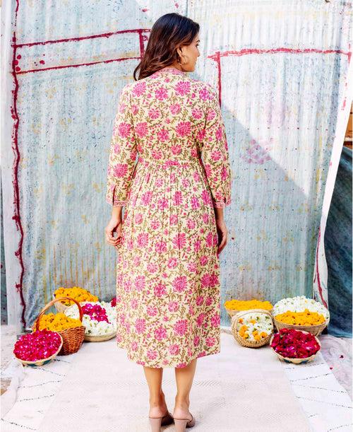 Aashi Hand Block Printed Cotton Dress