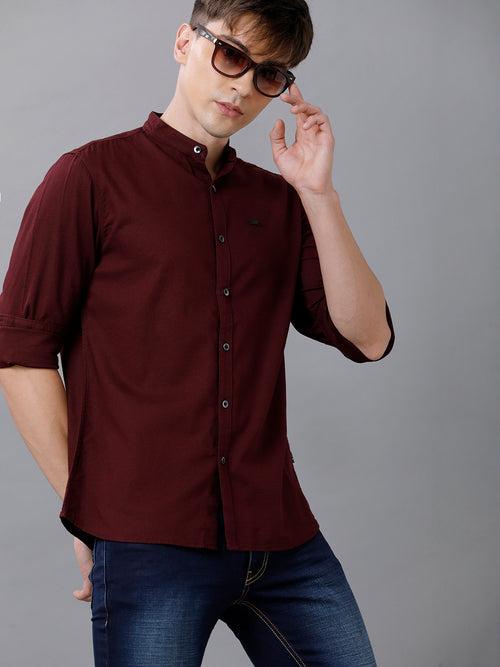 Men Slim Fit Dobby Shirt