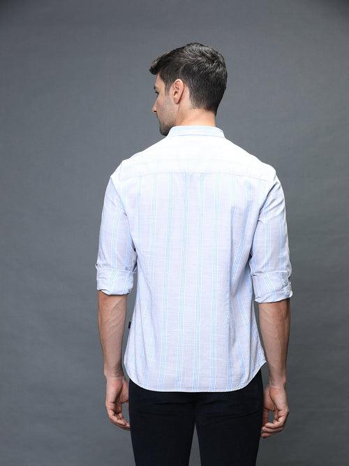 Men Slub Stripe Shirt