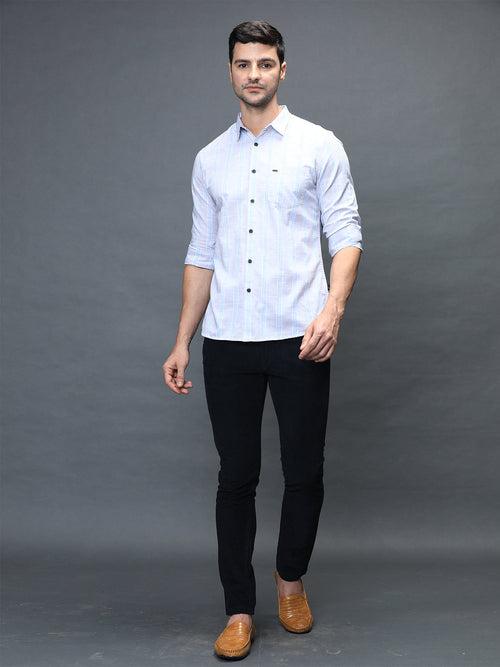 Men Slub Stripe Shirt