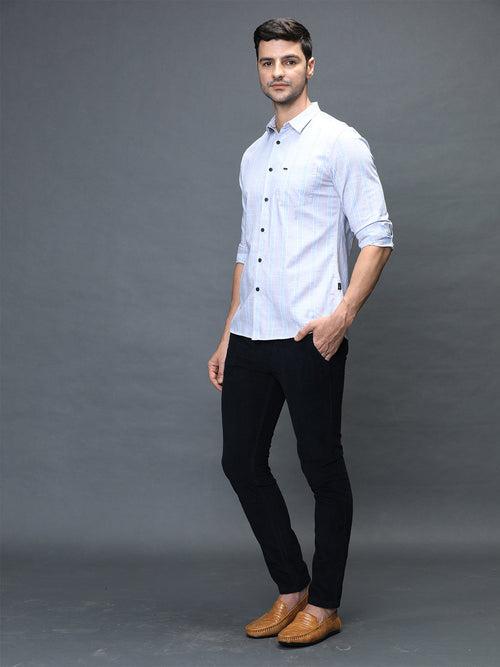 Men Slub Stripe Shirt