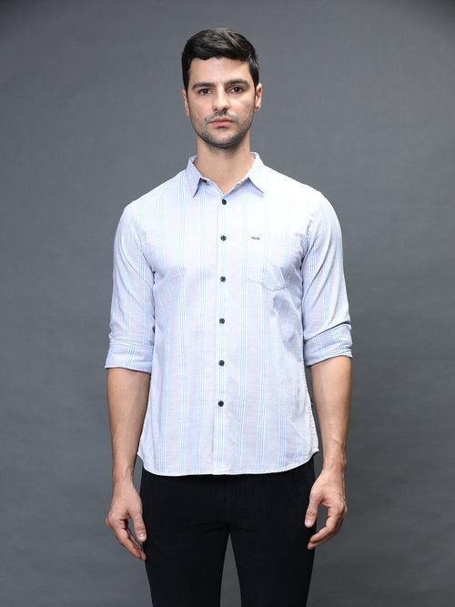 Men Slub Stripe Shirt