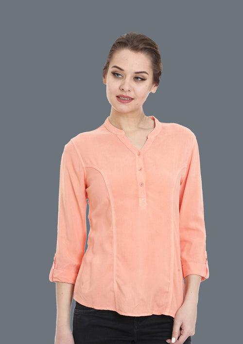 Women Solid Viscose Slim Fit Casual Top