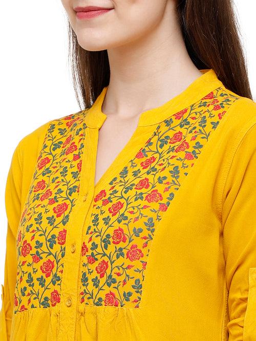 Identiti Women Indo Western Floral Printed Viscose Tunic