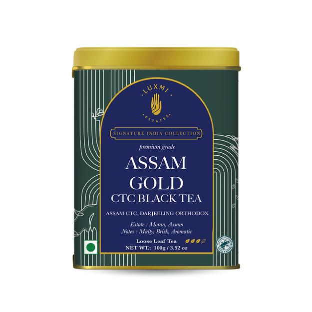 Assam Gold Chai | 100 gm | Luxmi Signature Tea | Assam CTC, Darjeeling Orthodox