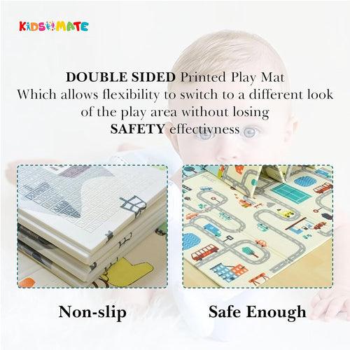 Kidsmate Baby Town Extra Large Reversible Baby Play Mat | BPA Free Learning & Crawling Foldable Foam Mat