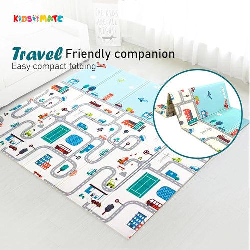 Kidsmate Baby Town Extra Large Reversible Baby Play Mat | BPA Free Learning & Crawling Foldable Foam Mat