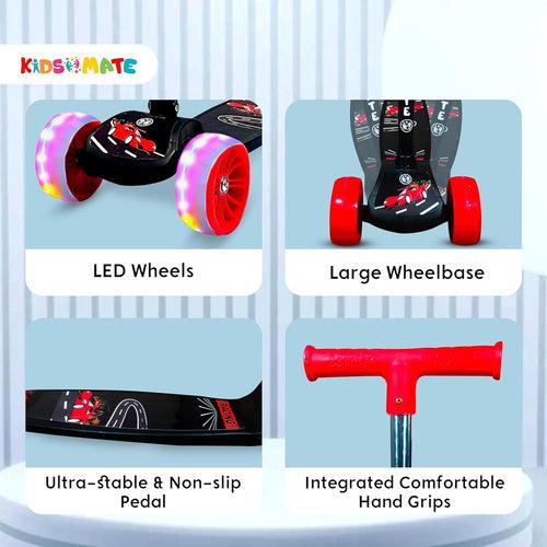 Kidsmate Rider Pro Kick Scooter | Broad PU LED Wheels