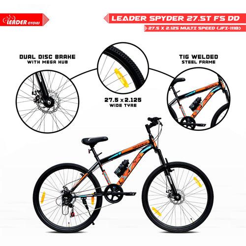 Leader Spyder 27.5T Multispeed (7 Speed) Gear Cycle with Front Suspension & Dual Disc Brake