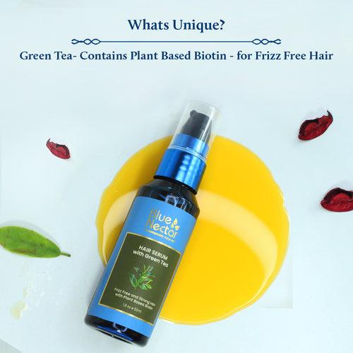 Green Tea Hair Serum for Frizz Free & Stronger Hair with Plant Based Biotin(12 herbs, 50ml)