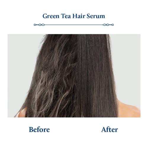 Green Tea Hair Serum for Frizz Free & Stronger Hair with Plant Based Biotin(12 herbs, 50ml)