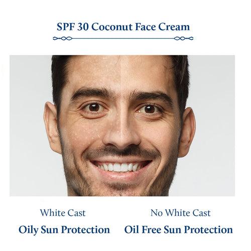 Men's Coconut Sunscreen SPF 30 Face Cream For Sun Protection & Skin Brightening (16 Herbs, 50g)