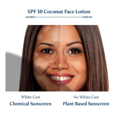 Coconut Sunscreen SPF 50 Face Lotion for Sun Protection (18 herbs, 50ml)