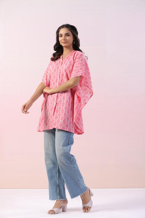 Nepeta Kaftan Sleeve Cotton Top