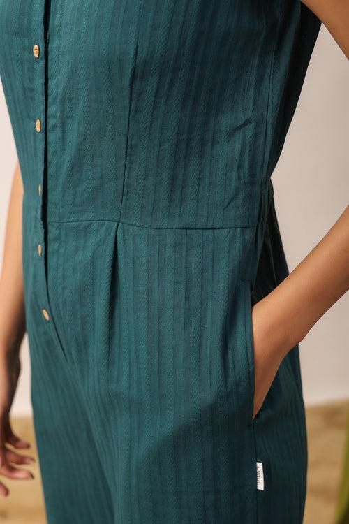 Quetzal Green Cotton Jumpsuit