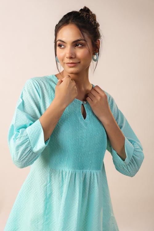 Iris Blue Cotton Top