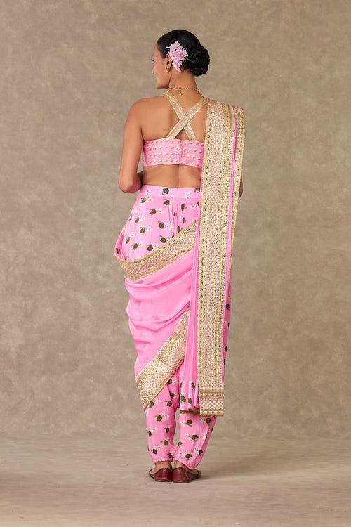 Pink Cotton Candy Dhoti Saree