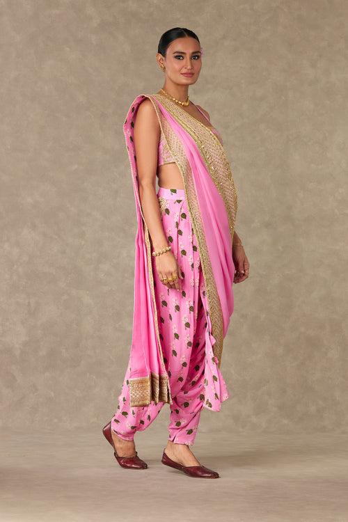 Pink Cotton Candy Dhoti Saree