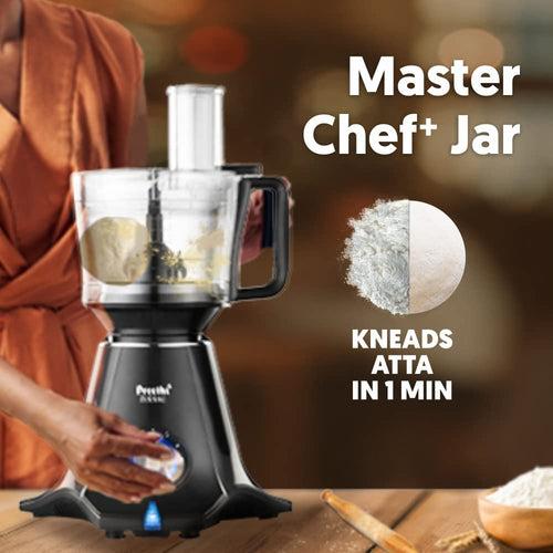 Preethi Zodiac MG-218 mixer grinder, 750 watt, Black/Light Grey, 5 jars - 3 In 1 insta fresh juicer Jar & Master chef food processor Jar, Vega W5 motor with 5yr Warranty & Lifelong Free Service