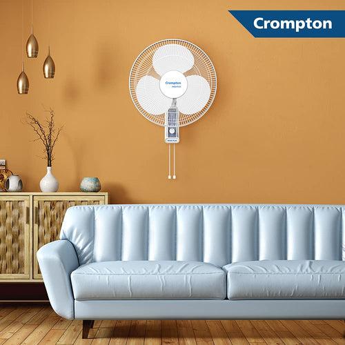 Crompton HighFlo Wave Plus 400-MM (16 inch) 60W Oscillating Wall Fan (KD White)