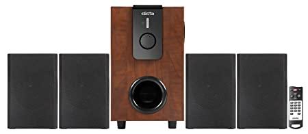 Elista Pearl 4.1 Channel Multimedia Speaker with Bluetooth/USB/FM/Aux/TF | 60W | with Remote, Brown