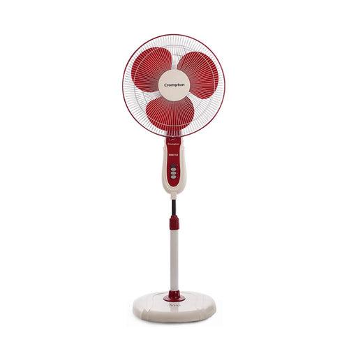 Crompton High Flo Neo High Speed 400 mm (16 inch) 50W Oscillating Pedestal Fan (Crimson Red)