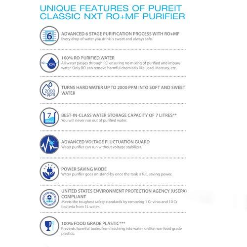 Hindustan Pureit RO+MF Water Purifier - 7L, White