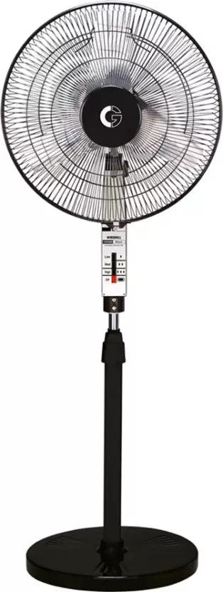 Crompton Windmill Metal 400 mm 3 Blade Pedestal Fan  (Black)