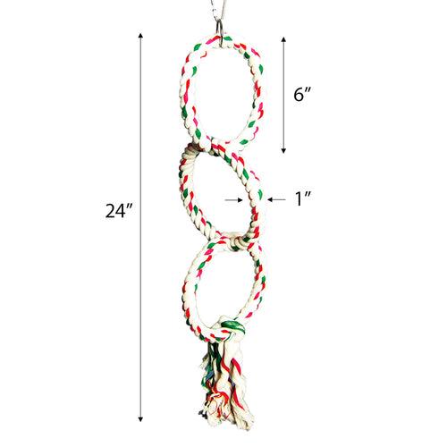 Medium Triple Ring Rope Swing - 0.55" x 5.12" x 19.69"