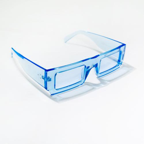 Chokore Thick Frame Rectangle Sunglasses (Blue)