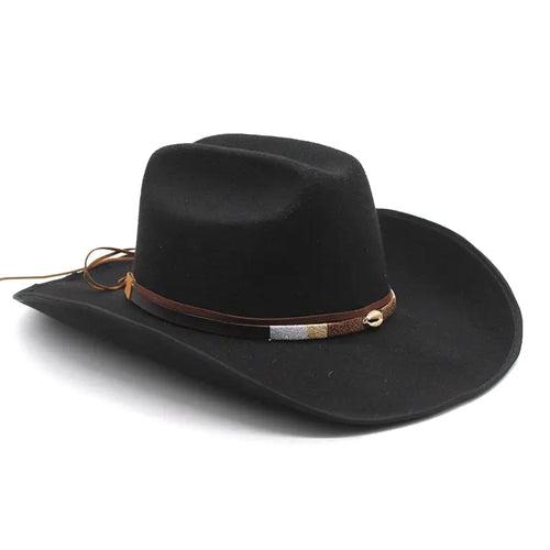 Chokore Cowboy Hat with Shell Belt (Black)