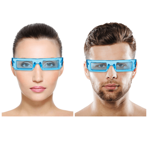 Chokore Thick Frame Rectangle Sunglasses (Blue)