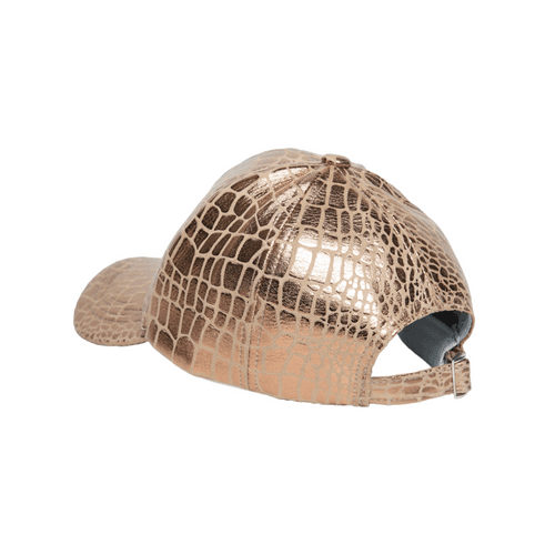 Chokore Crocodile Skin Print Leather Baseball Cap (Gold)