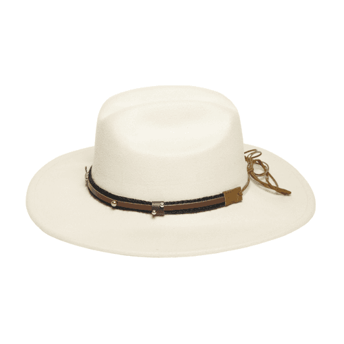 Chokore American Cowhead Pinched Cowboy Hat   (Off White)