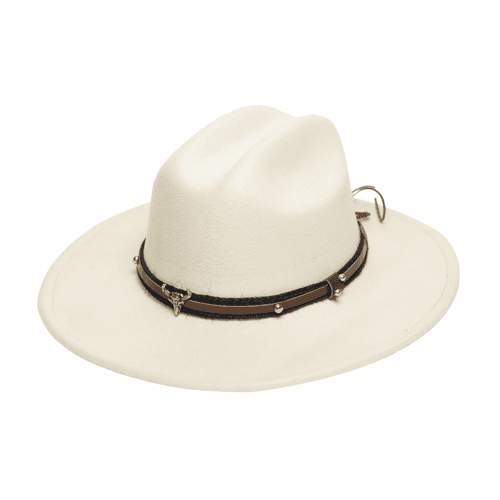 Chokore American Cowhead Pinched Cowboy Hat   (Off White)