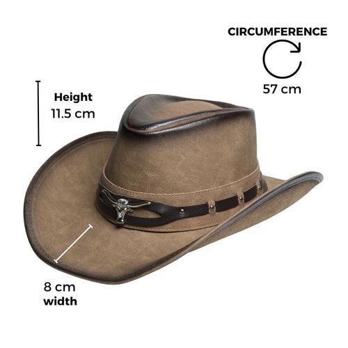 Chokore Vintage Cowboy Hat with Ox head Belt (Light Brown)