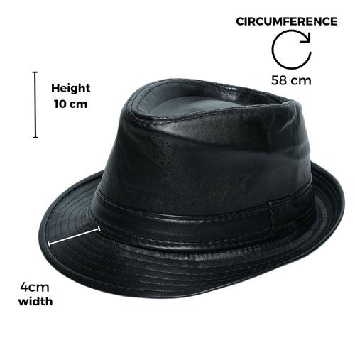 Chokore PU Leather Fedora Hat (Black)