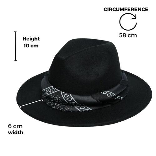 Chokore Boho Chic Fedora Hat (Black)