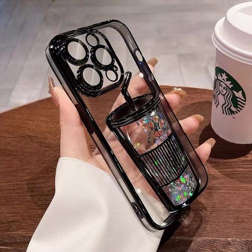 Chokore Glam Coffee Cup Cover (Black) for iPhone