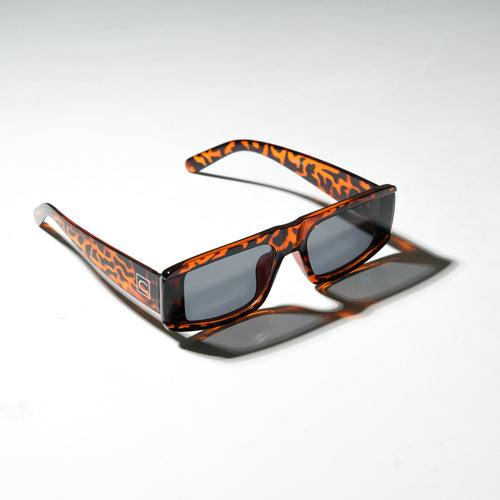 Chokore Rectangular Sunglasses with Thick Temple (Leopard)