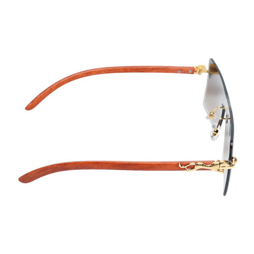 Chokore Rimless Leopard Square Sunglasses (Brown)