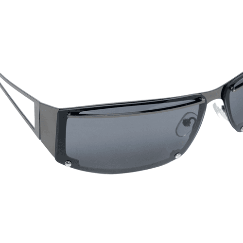 Chokore Hollow Metallic Wrap-around Sunglasses (Black-Gray)