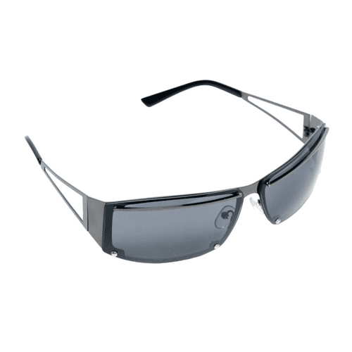 Chokore Hollow Metallic Wrap-around Sunglasses (Black-Gray)